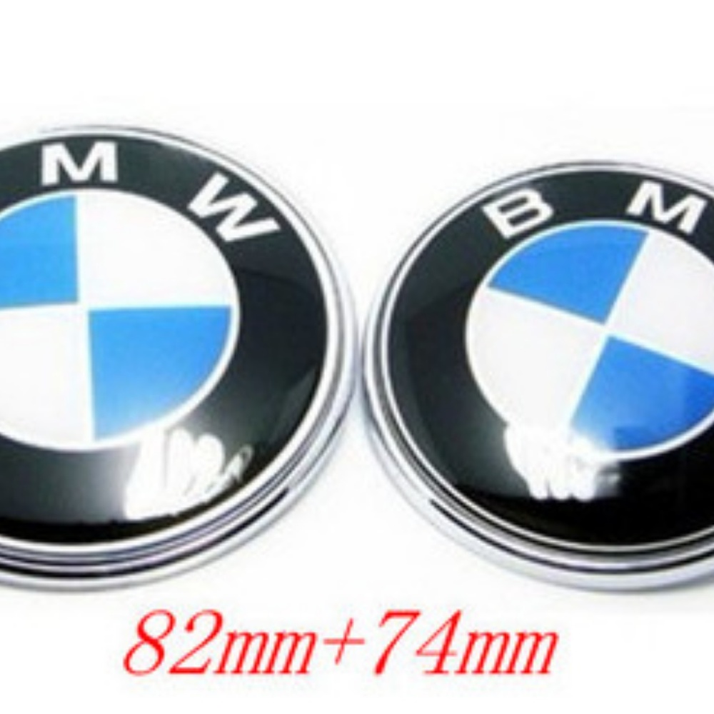 Brand New Pair of Two BMW Hood Trunk Roundel Metal Emblems